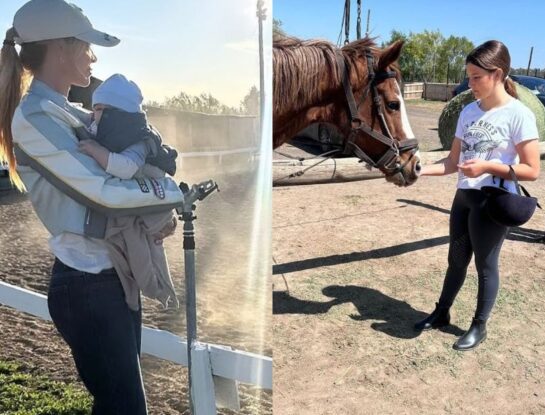 Nicole Neumann mostró la tarde de equitación junto a Sienna Cubero