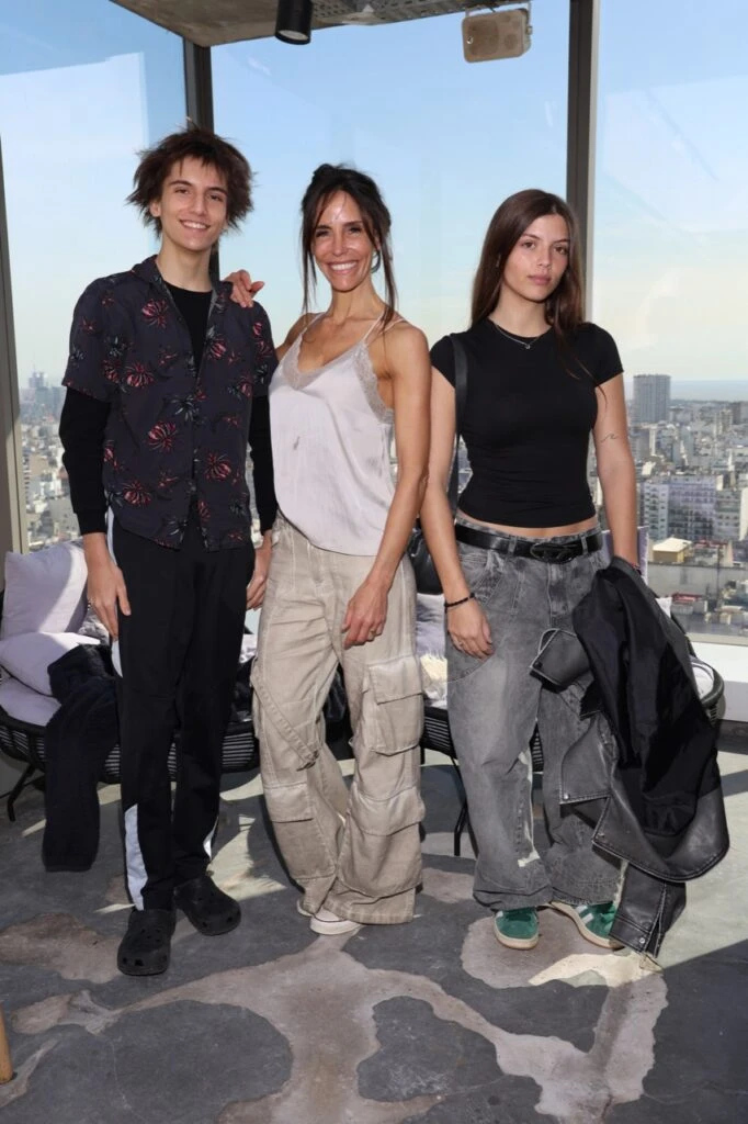 María Susini y sus hijos.