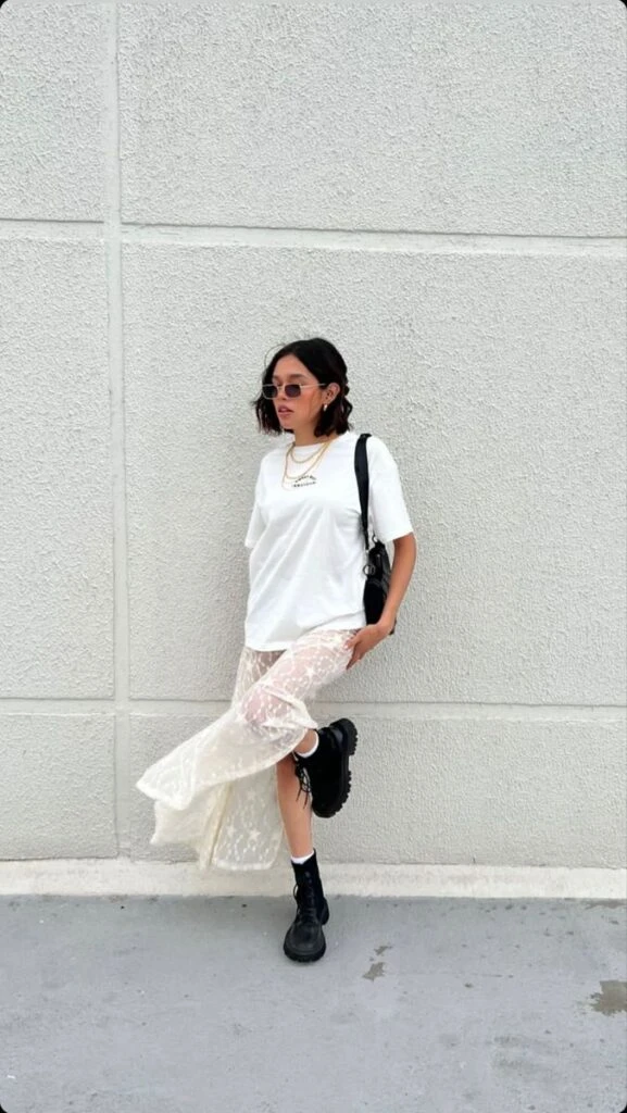 Alerta tendencia: las polleras de encaje se apoderaron del street style