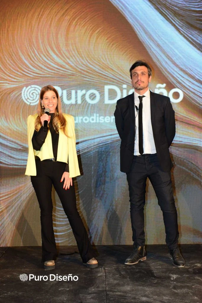 Priscila Pipman, CEO de Atlántida, y Matías Rosado, director de feria Puro Diseño, anuncian la edición 25ª aniversario de la feria, en 2025.