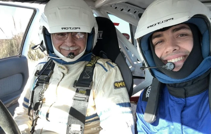Vicente Bonavetti con su tío Nunzio Vernaci: juntos corren rallys