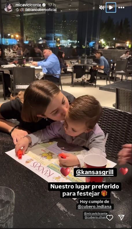 Las fotos del festejo de Indiana con su papá y Mica Viciconte.