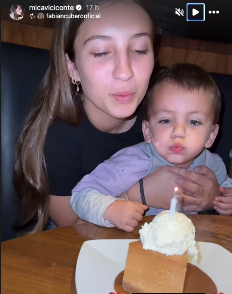 Las fotos del festejo de Indiana con su papá y Mica Viciconte.