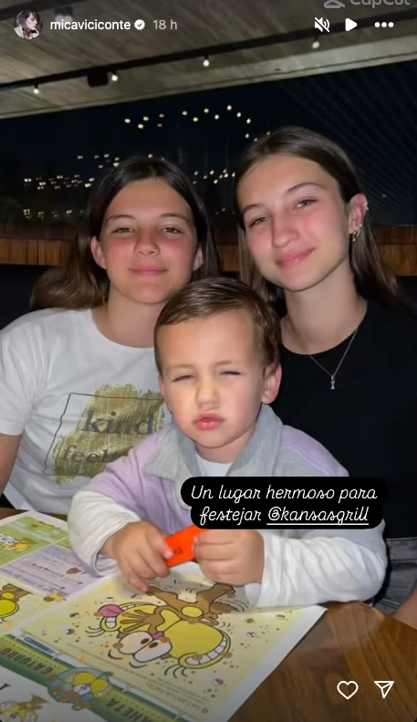 Las fotos del festejo de Indiana con su papá y Mica Viciconte.