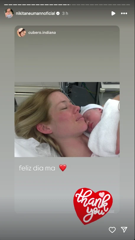 Nicole Neumann republicó la foto que le mandó Indiana Cubero