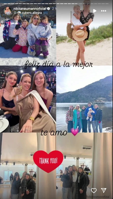 Nicole Neumann republicó la foto que le mandó Allegra Cubero