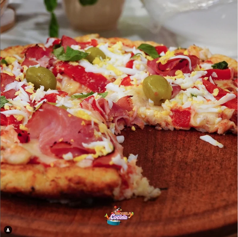 Pizza de coliflor y arroz