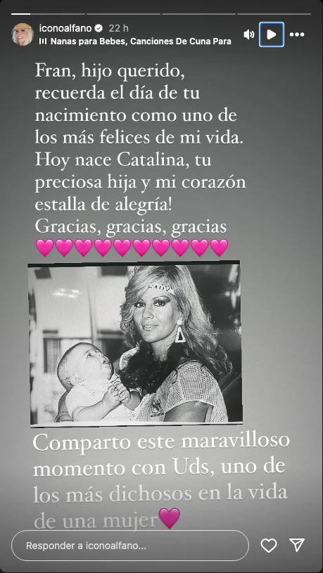 Graciela Alfano usó una foto retro para comunicar una noticia muy especial