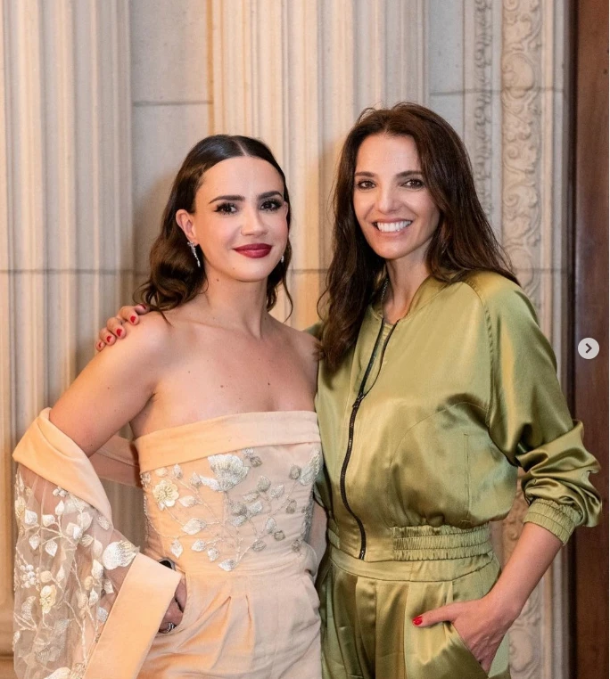 Bárbara Diez con Celeste Cid en la presentación de "Planners"