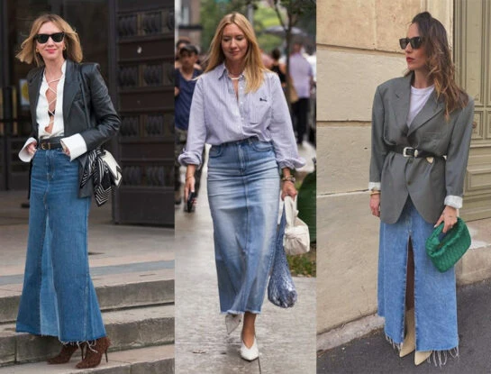 Guía de estilo: así se lleva la pollera larga de jean para un look de oficina