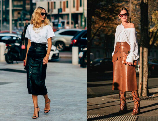 Alerta tendencia: las polleras de cuero midi son la prenda más trendy de la temporada