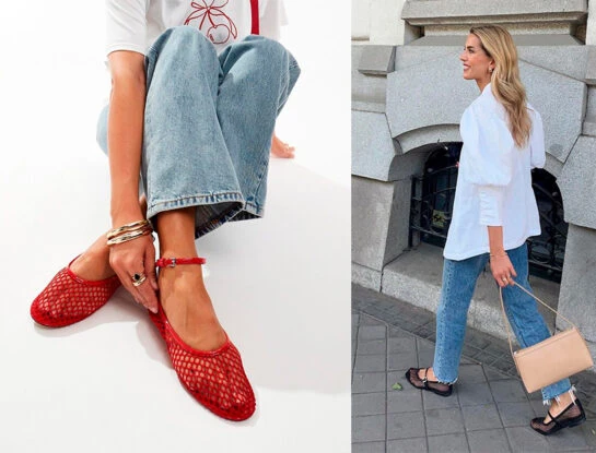 Alerta tendencia: las ballerinas mesh son el zapato estrella antes que lleguen las sandalias