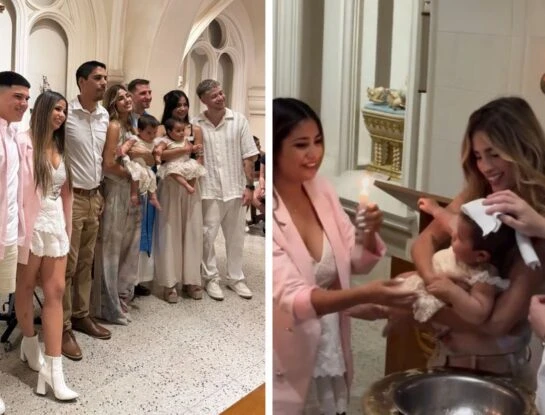Las fotos del bautismo de Aimé y Laia, las gemelas de Daniela Celis y Thiago Medina