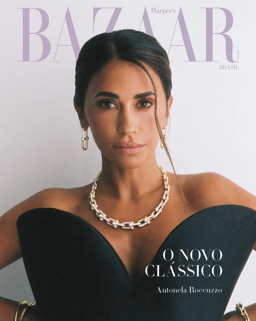 Antonela Roccuzzo sorprende como la chica de tapa de Harper's Bazaar