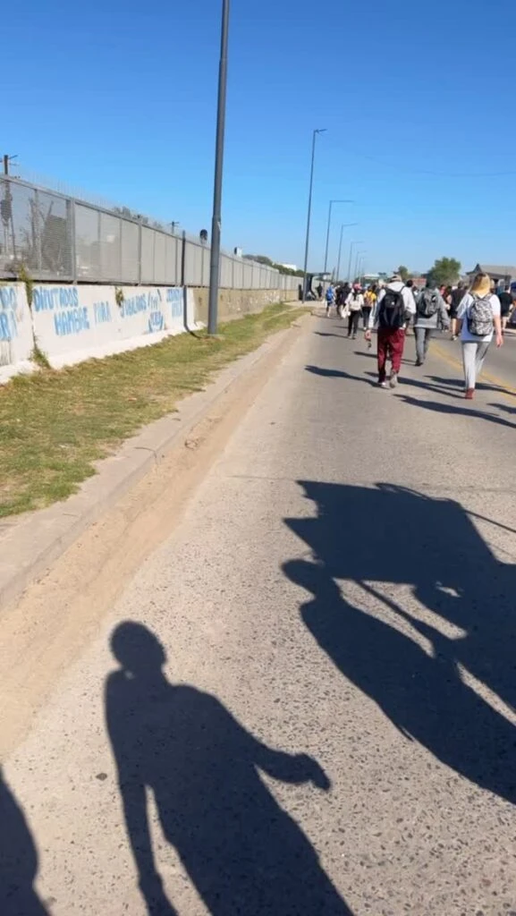 Pampita en plena peregrinación a Luján