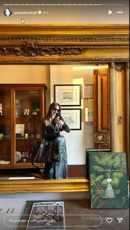 El lujoso bolso que usa Pampita en su viaje por Europa
