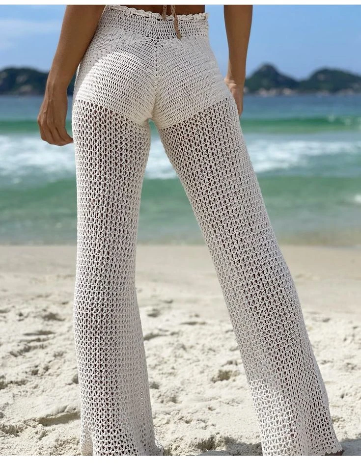 Pantalón crochet tendencia playa