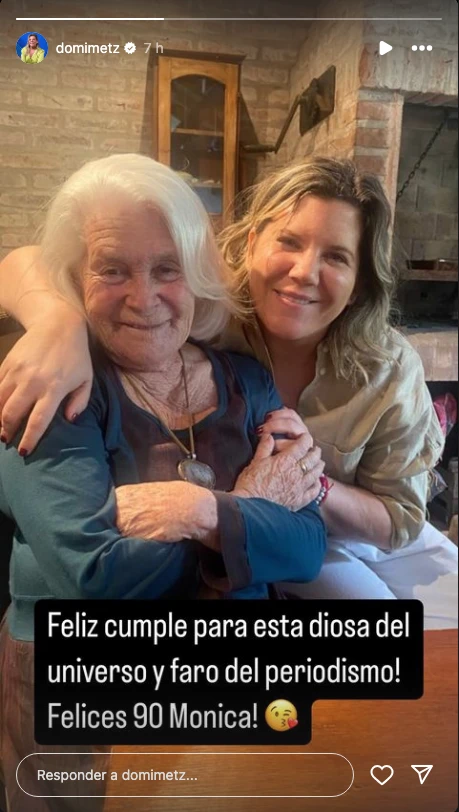 La foto que compartió Dominique Metzger saludando a Mónica
