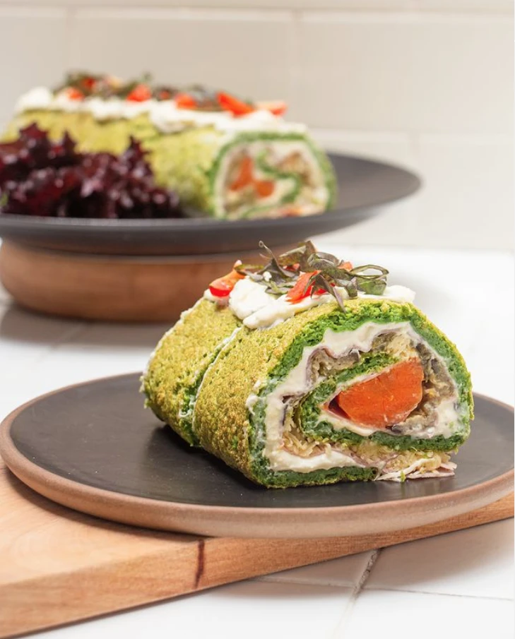 Arrollado de espinaca