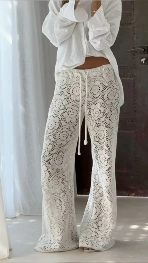 Pantalón crochet tendencia playa