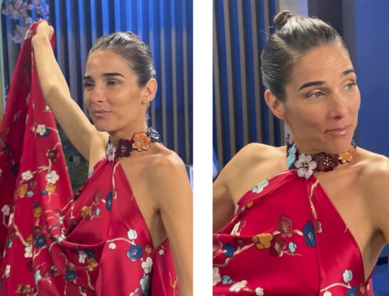 Juana Viale y su look súper primaveral en la mesaza: llevó una túnica de estampa floral