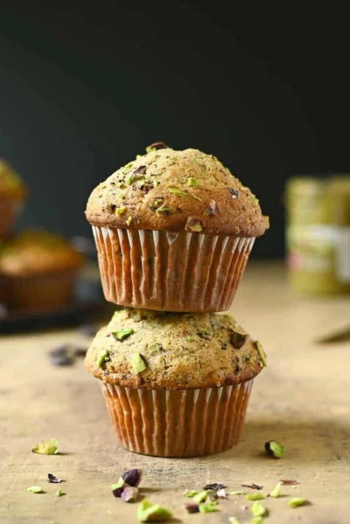 La receta los muffins húmedos de pistacho