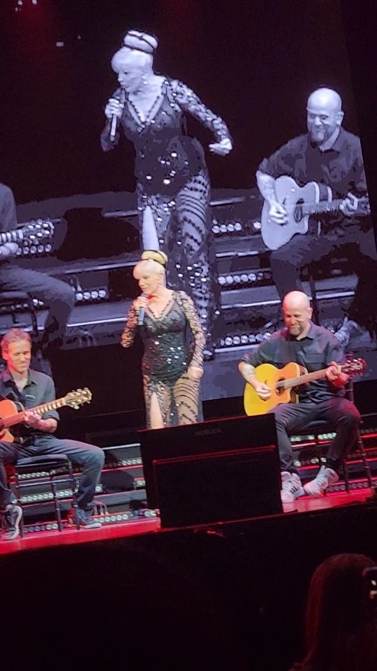 valeria lynch en el escenario con sus hijos federico y santiago