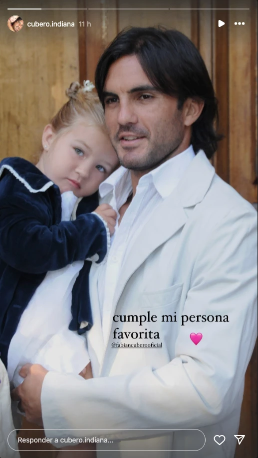 Indiana Cubero y el saludo especial para su papá