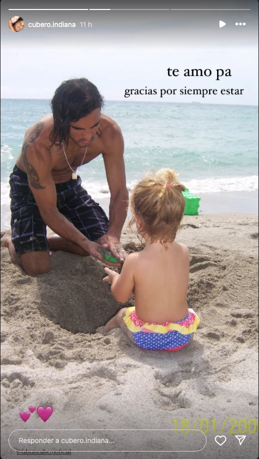 Indiana Cubero y el saludo especial para su papá