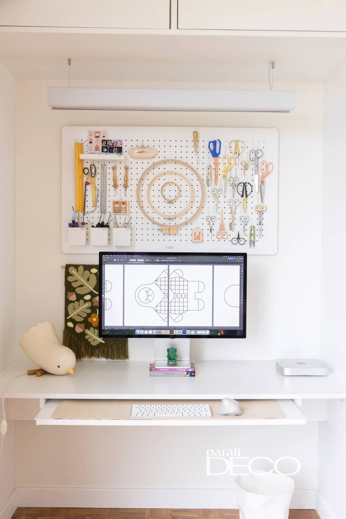 El rincón de la diseñadora y artista, experta en la técnica del punch needle. 