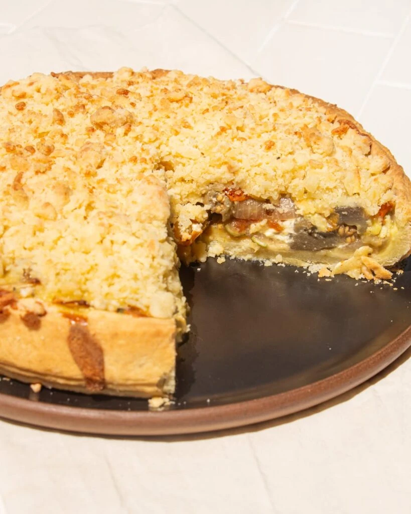 Tarta crumble de verduras