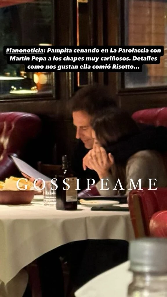 Pampita y Martín Pepa fueron vistos muy enamorados en un restó porteño.