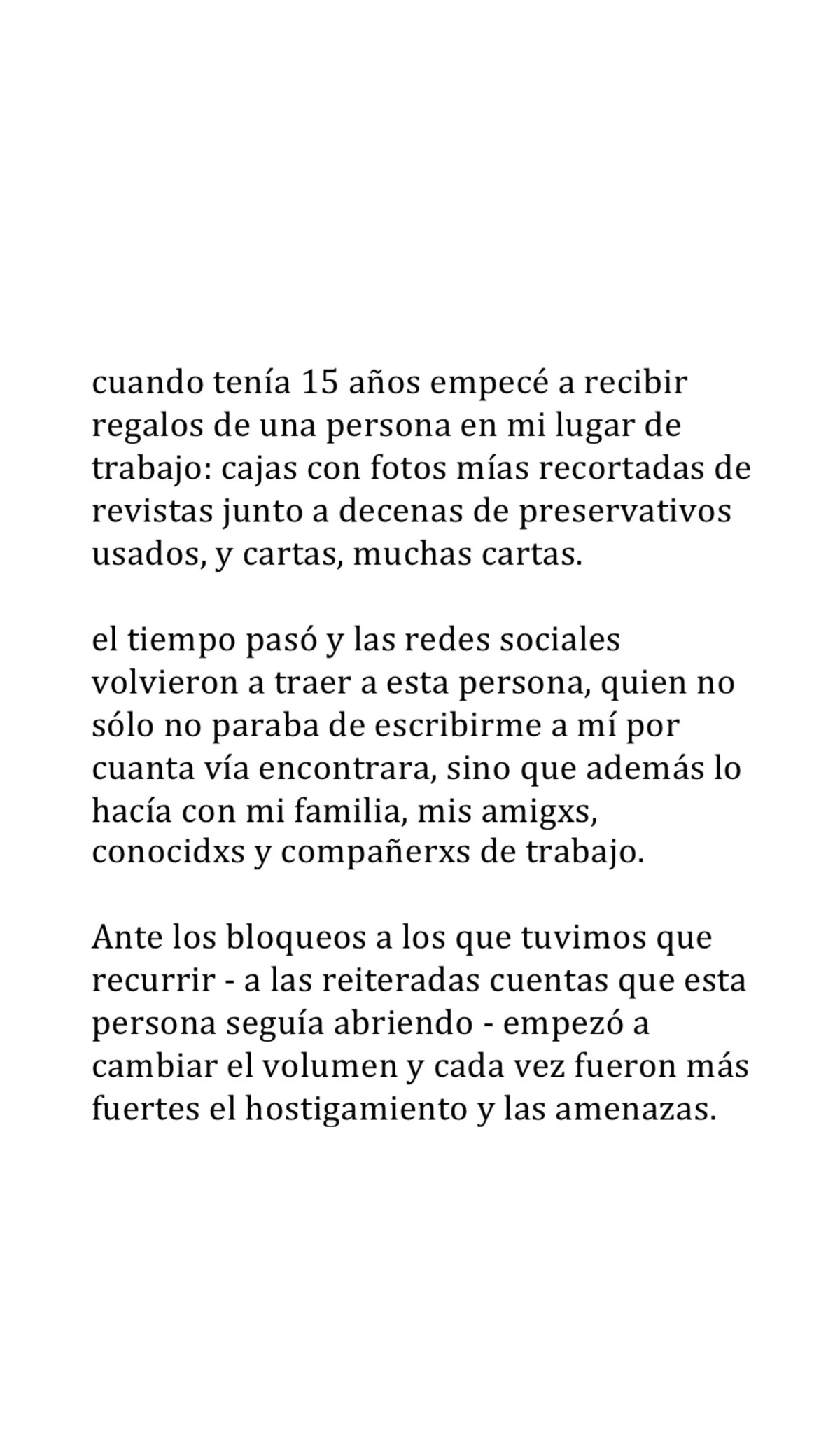 Celeste Cid compartió el relato del acoso que recibe hace años