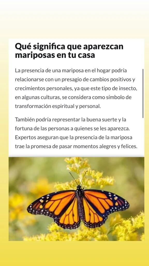 Sabrina Rojas y el buen augurio de la mariposa