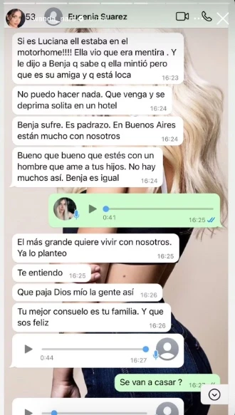 Wanda Nara reveló conversaciones privadas con la China Suárez