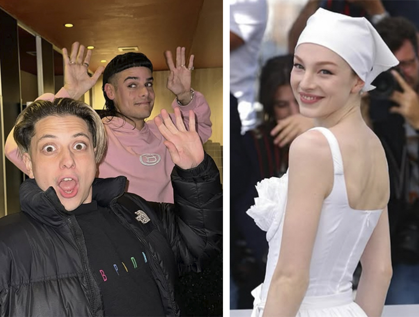 Las fotos de Catriel y Paco Amoroso con la actriz Hunter Schafer en la Semana de la Moda de París