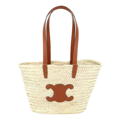 Cartera Celine de raffia y cuero