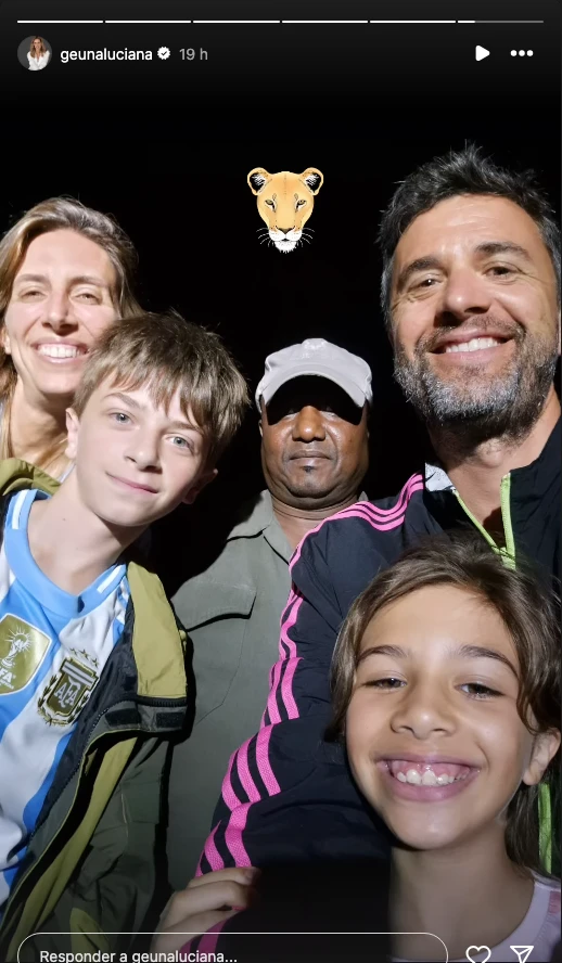 Luciana Geuna y su familia hicieron un safari por África