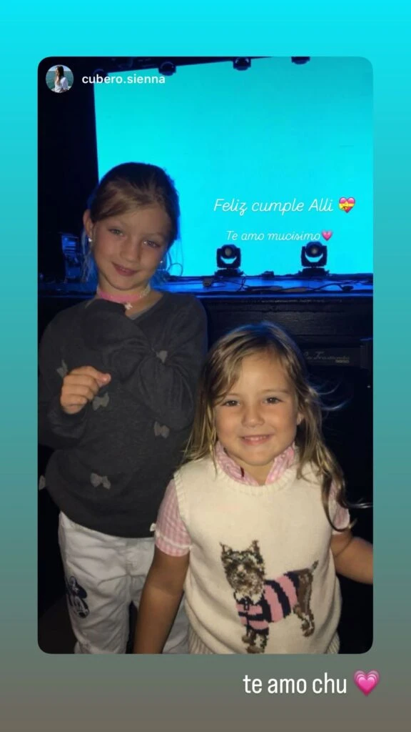 Así saludaron Indiana y Sienna Cubero a su hermana Allegra Cubero en su cumpleaños número 14