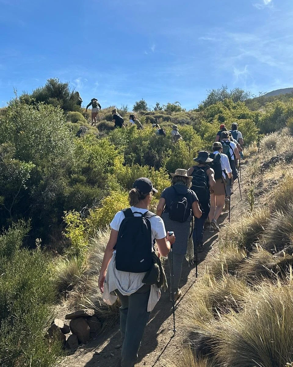 La caminata llevó varias horas bajo el sol. Fotos: IG.