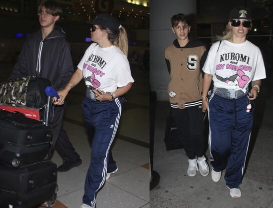 El look de Wanda Nara para recibir a sus hijos en Ezeiza: optó por el track pant, su nueva prenda fetiche