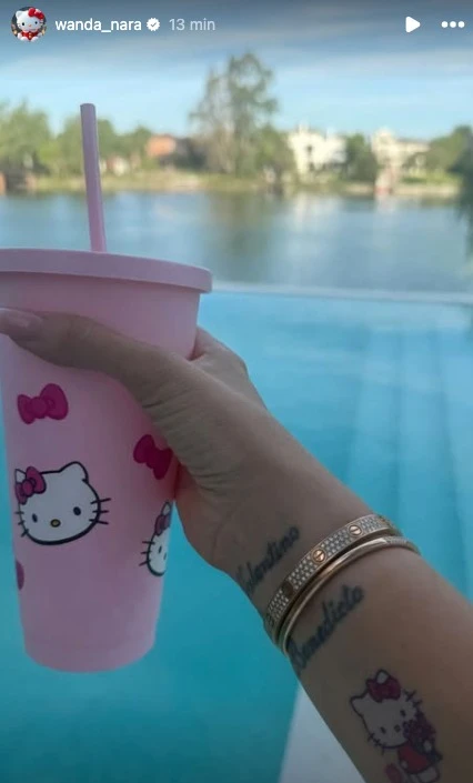 Wanda Nara publicó una foto de sus tatuajes. Foto: Ig.