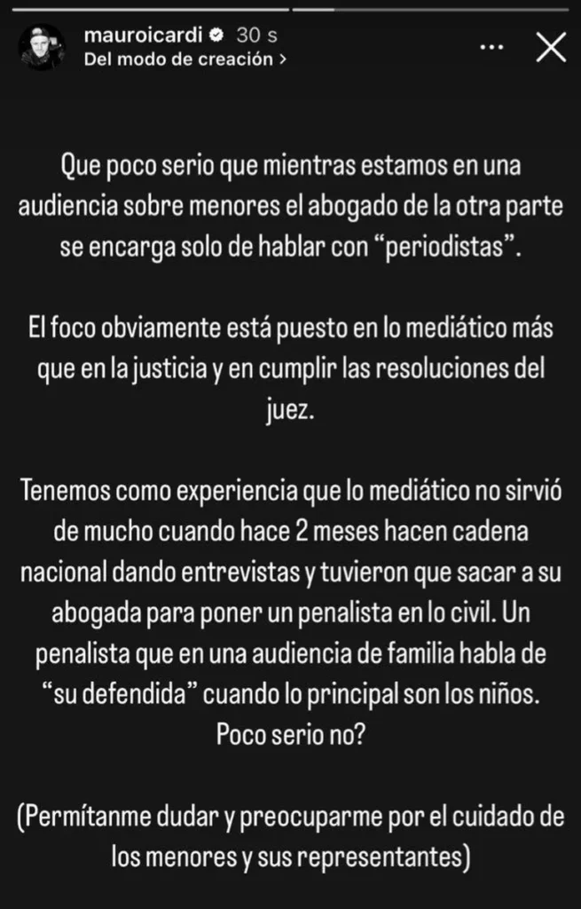 La palabra de Mauro Icardi luego de su audiencia con Wanda Nara