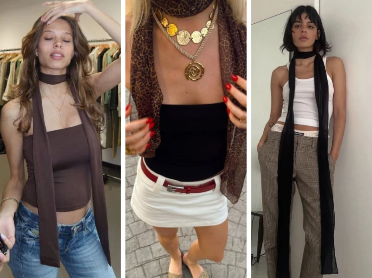 la bufanda fina, el accesorio vintage que se impone esta temporada