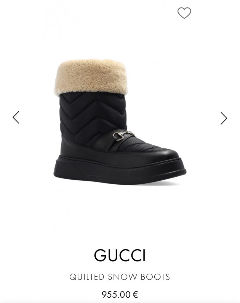 Así son las botas forradas en piel de oveja de la China. Foto: Gucci.