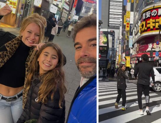 Así fueron las primeras horas de Nico y Rufina Cabré en Tokio, donde viajaron con Rocío Pardo, la novia del actor