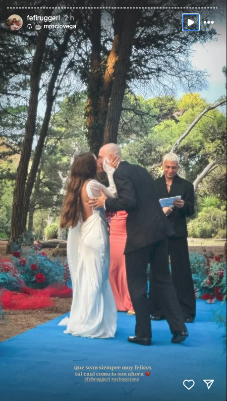 El look de Fefi Ruggeri en su boda campestre