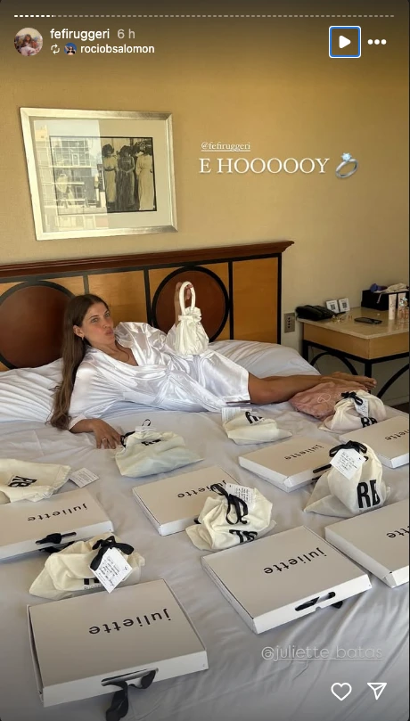 Fefi Ruggeri preparándose para su casamiento