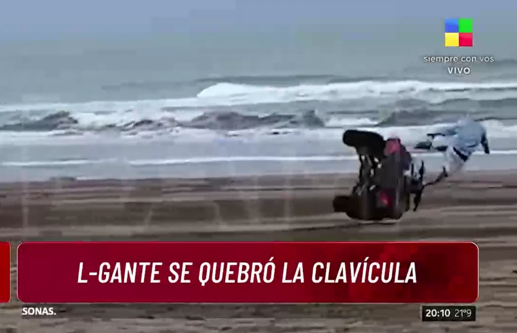 El terrible accidente de L Gante en Pinamar. Foto captura teve