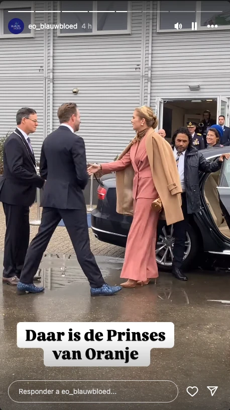 Amalia causó impacto con su look sastrero